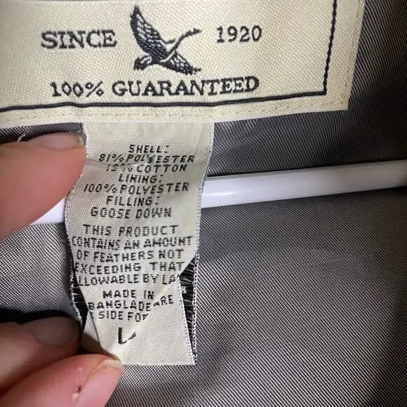 Eddie Bauer mens Large black puffer vest goose down outdoors hiking camping - Picture 3 of 6